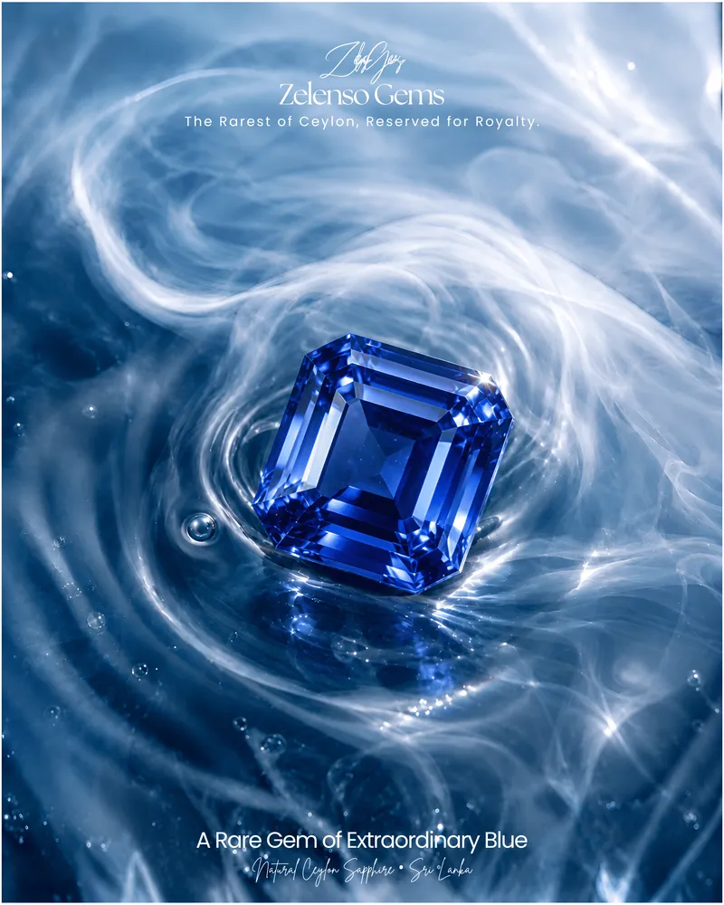 Asscher-cut luxury Ceylon Blue Sapphire — Zelenso Gems