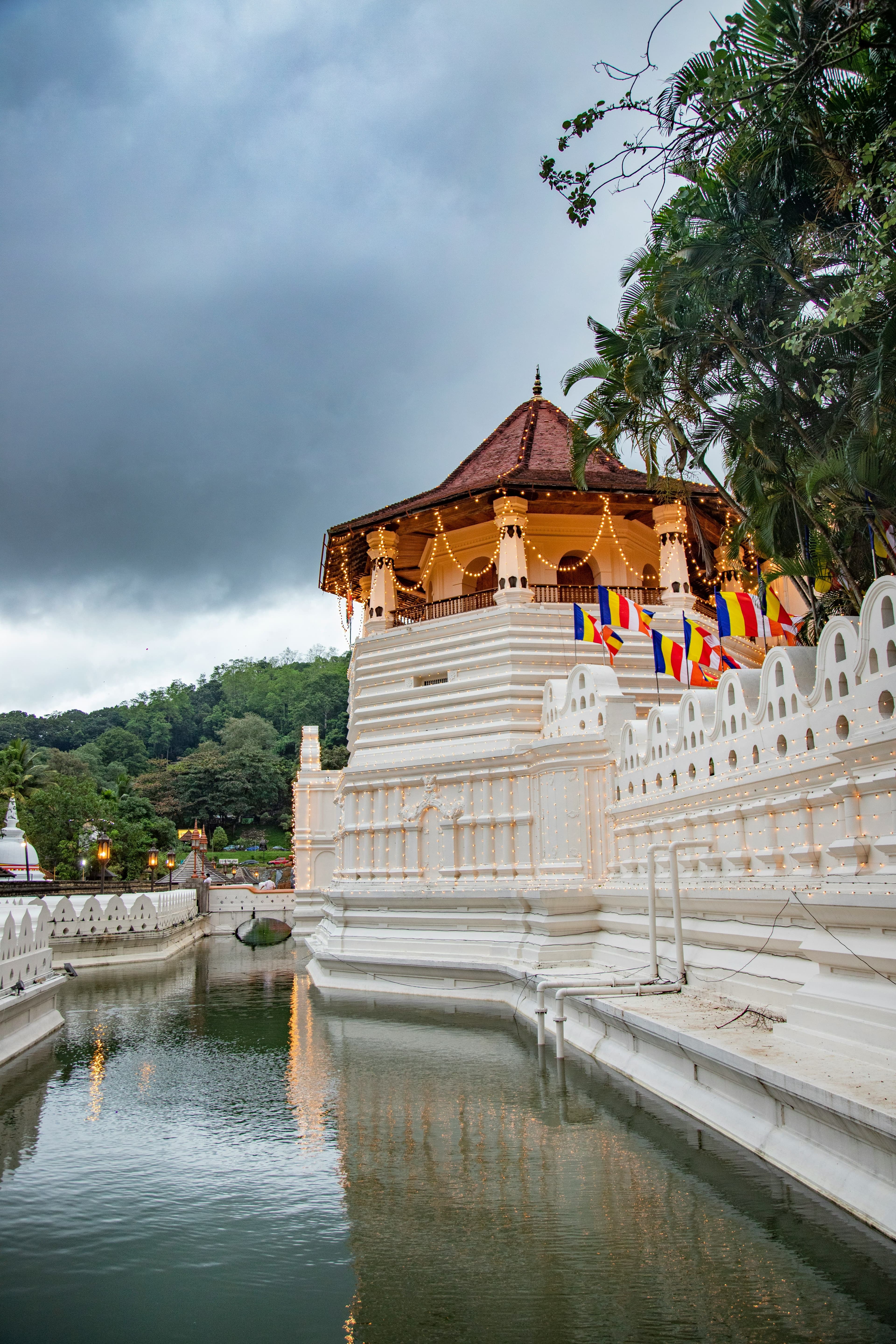 Ornate Golden Roof and sacred architecture of Sri Dalada Maligawa in Kandy.