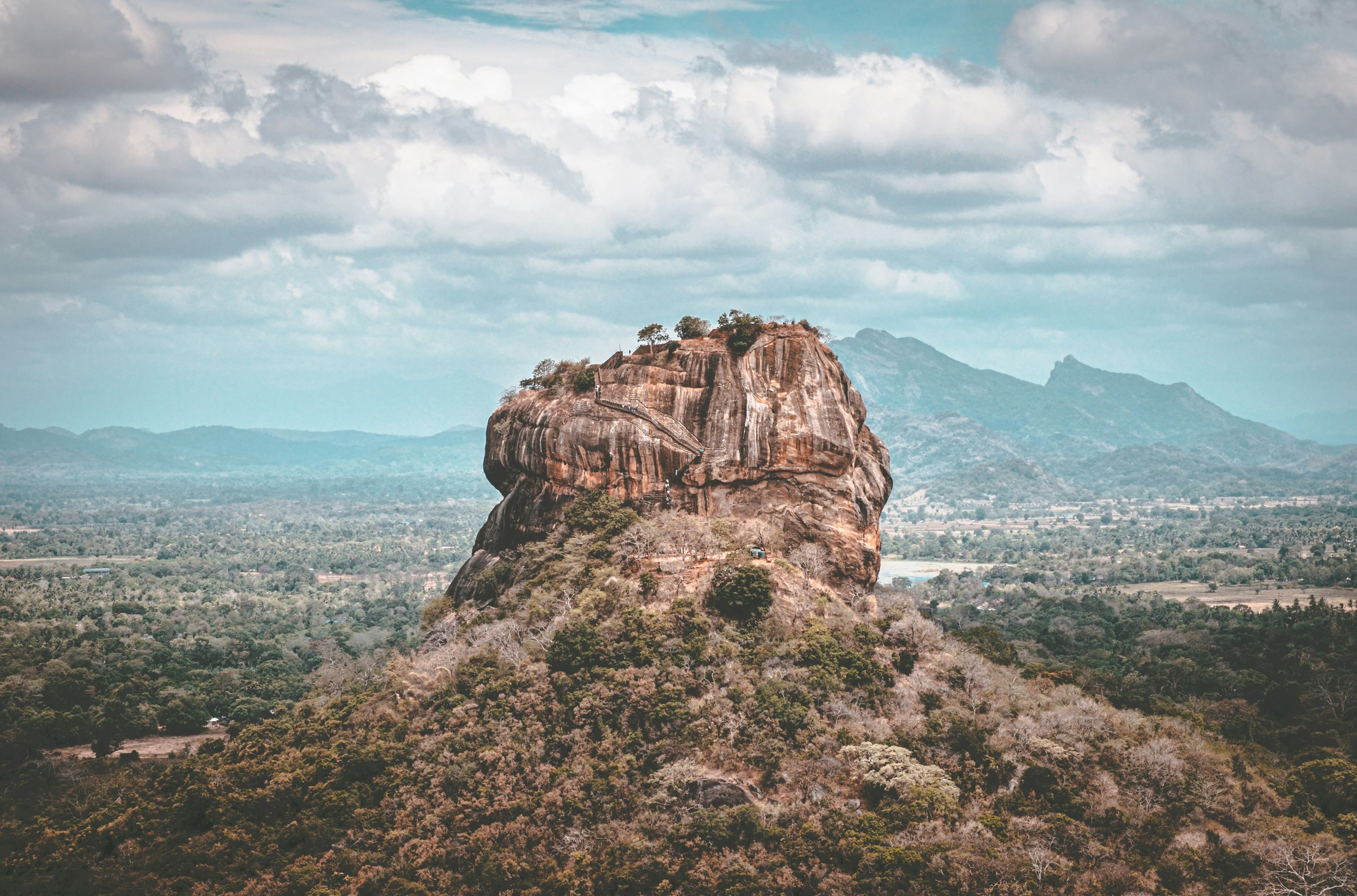 World Heritage UNESCO rock citadel rising majestically above the tropical jungle.