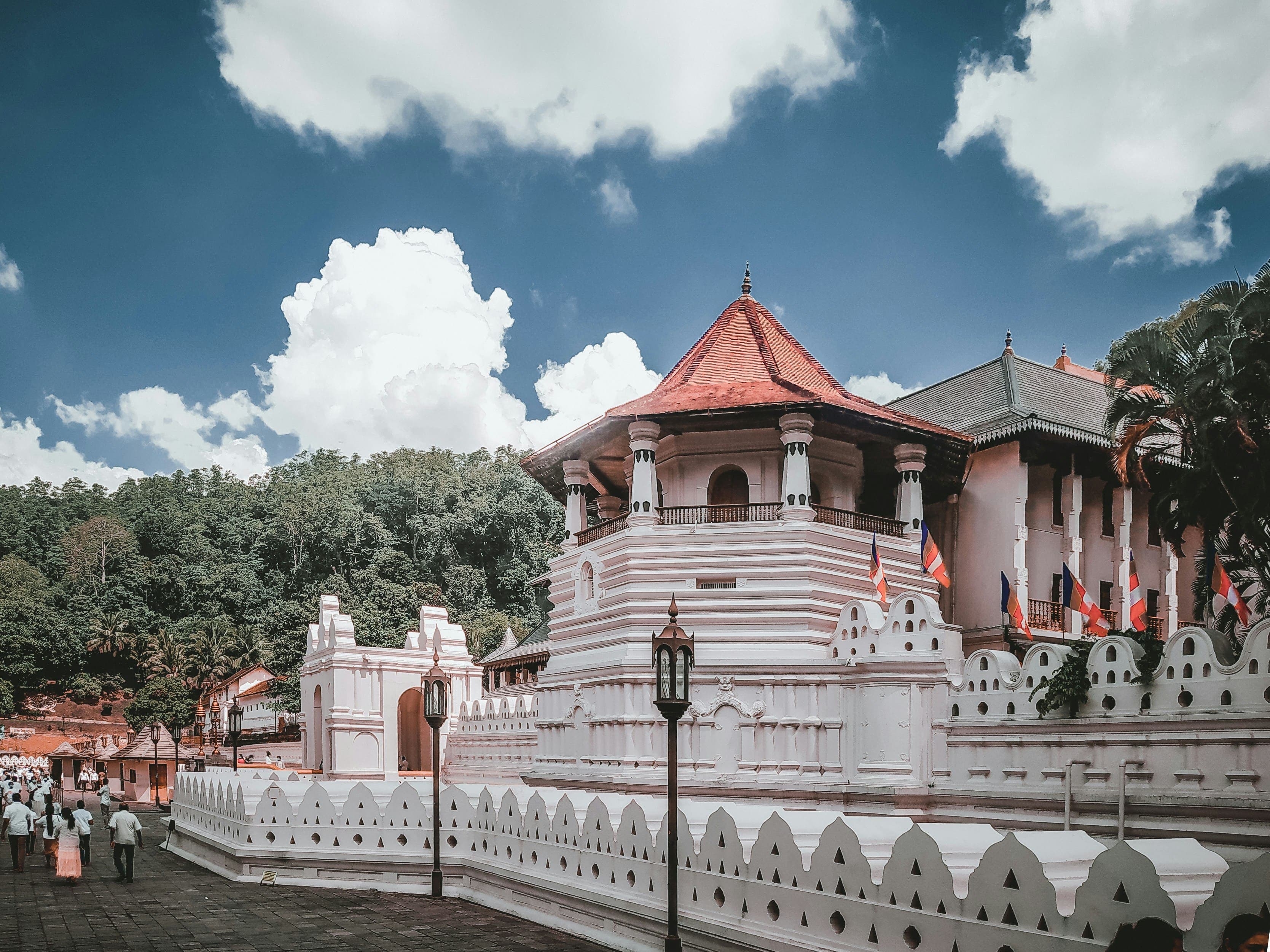 Serene temple pavilion set in quiet contemplation amid natural surroundings.
