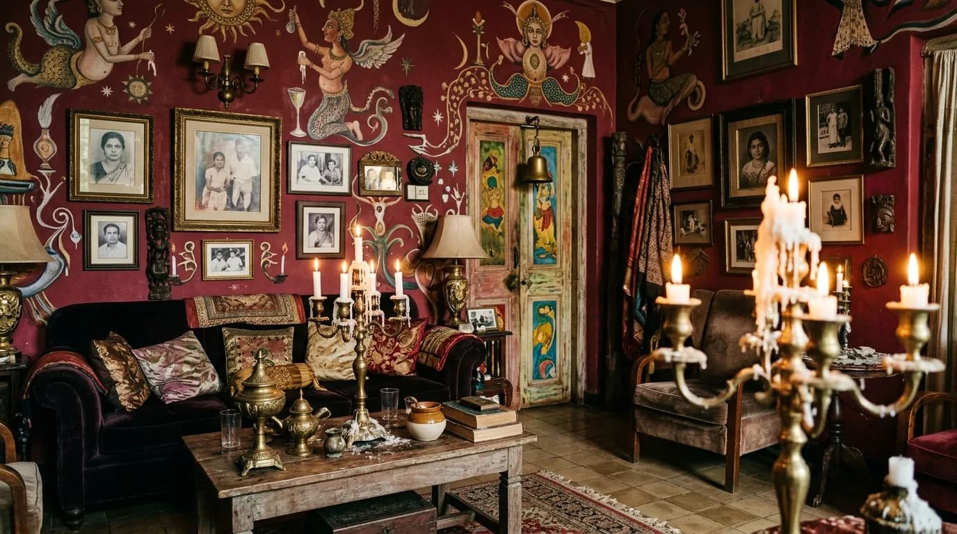Helga's Folly interior art manor in Kandy