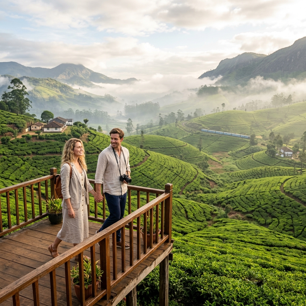 Luxury travelers exploring Sri Lanka with Zelenso Travel